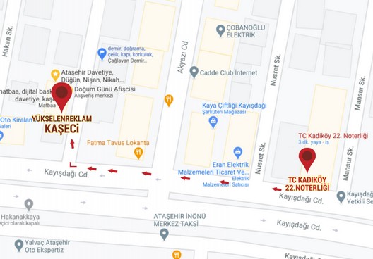 Kayışdağı Mahallesindeki Kadıköy 22. Noter Yakınında Kaşeci 